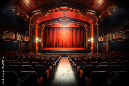 Cinema or theater in auditorium Illustration