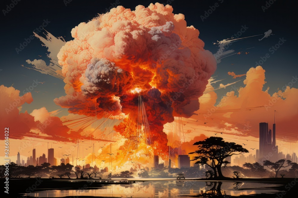 When the city was hit by a nuclear bomb Illustration