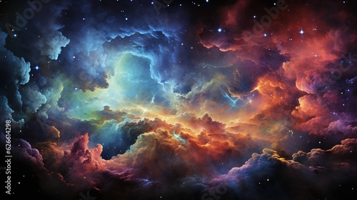 Night Cosmos  Stunning Space Galaxy Cloud Nebula with Supernova  a Mesmerizing Astronomical Background Wallpaper  Ai generative
