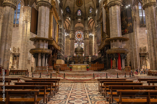 An interior of Duomo di Milano, Lombardy, Italy. © Puripat