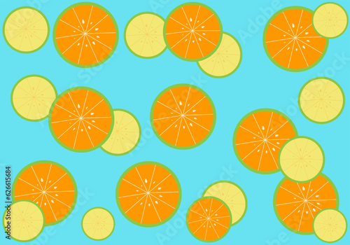 background illustration with orange fruit slices motif