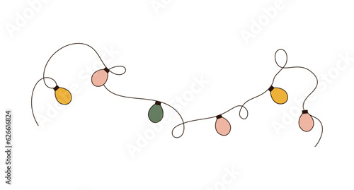 Seasonal Christmas Lights. Christmas color lights isolated on white background. Vector illustration. 