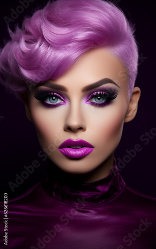 Purple make-up on a fashion model © Fernando