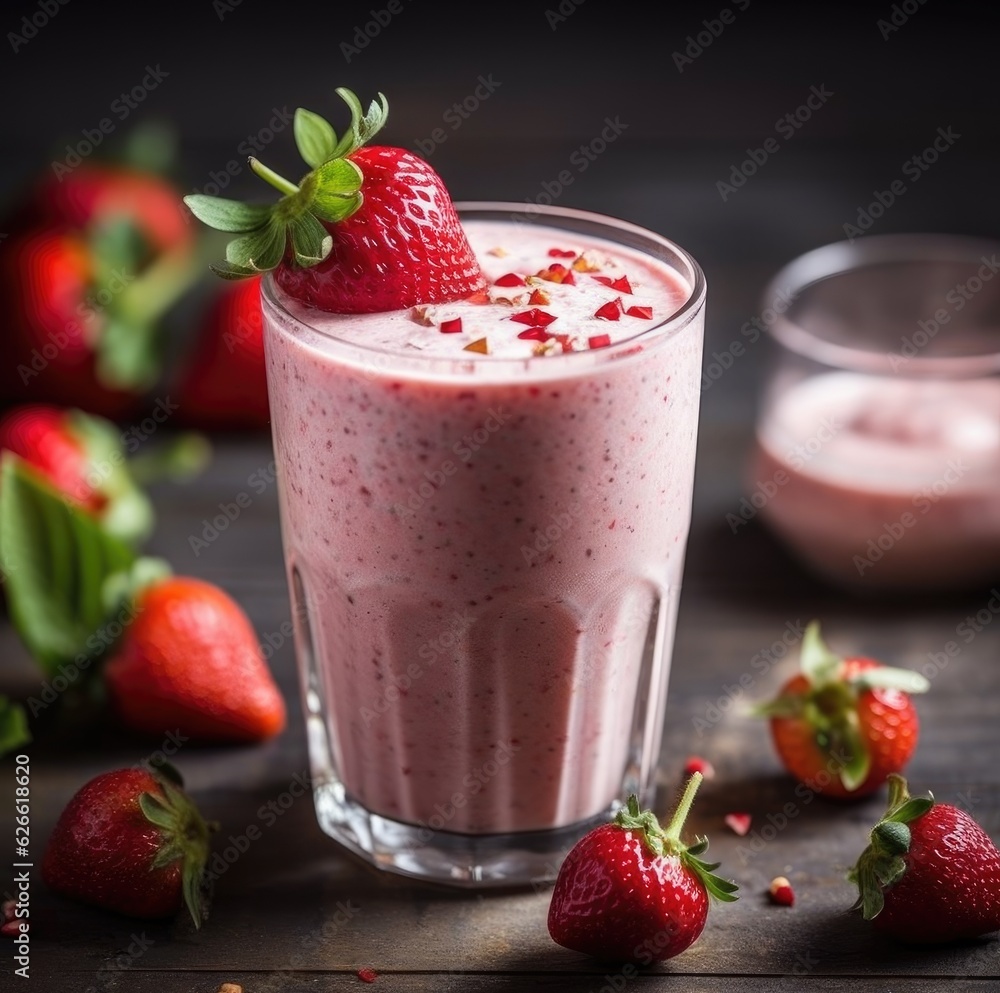 Strawberry smoothie with strawberry