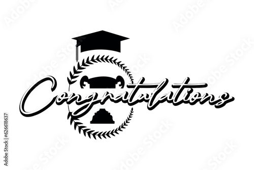 Vector congratulation text isolated white background