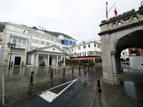 Main Street in Gibraltar between HM Government of Gibraltar and The Convent, Governors Residence, 2023, British Overseas Territory, Great Britain, Europe
