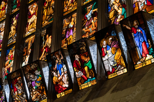 An interior of Duomo di Milano, Lombardy, Italy.