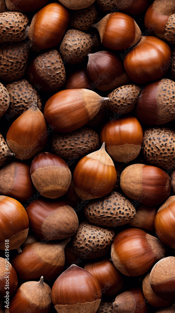 close up of acorns, seamless texture, generative ai close up of acorns, seamless texture, generative ai