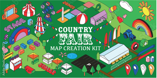 Murais de parede Country County Show Event Fair Festival Map Creation Kit