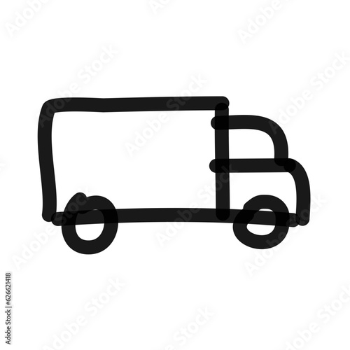 truck simple line art vector doodle