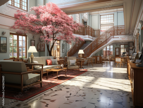 beautifully landscaped campus Generative AI..