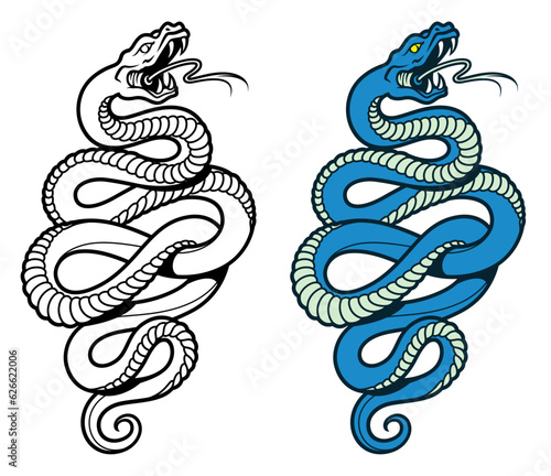 Snake Tattoo Vector Art