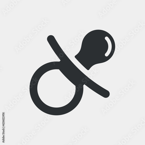 Pacifier or soother. Simple vector icon