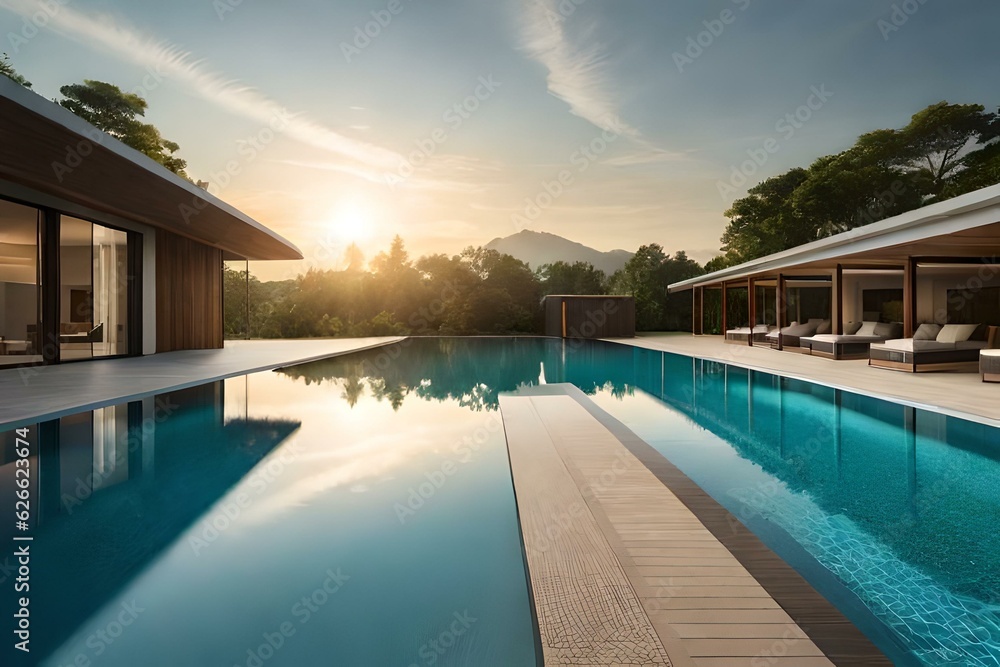 Fototapeta premium swimming pool generative by AI technology