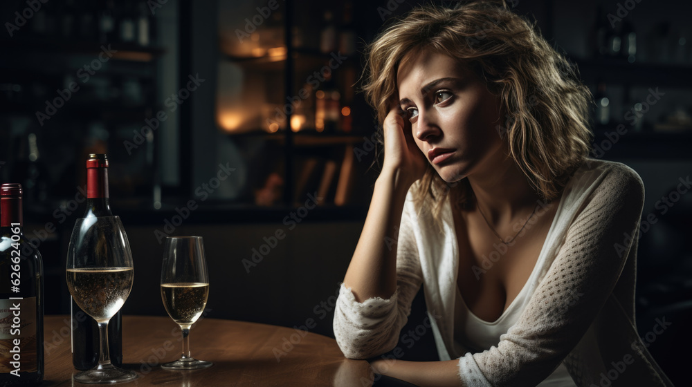 Young girl with a hangover after a party. Young girl with a hangover after a party.