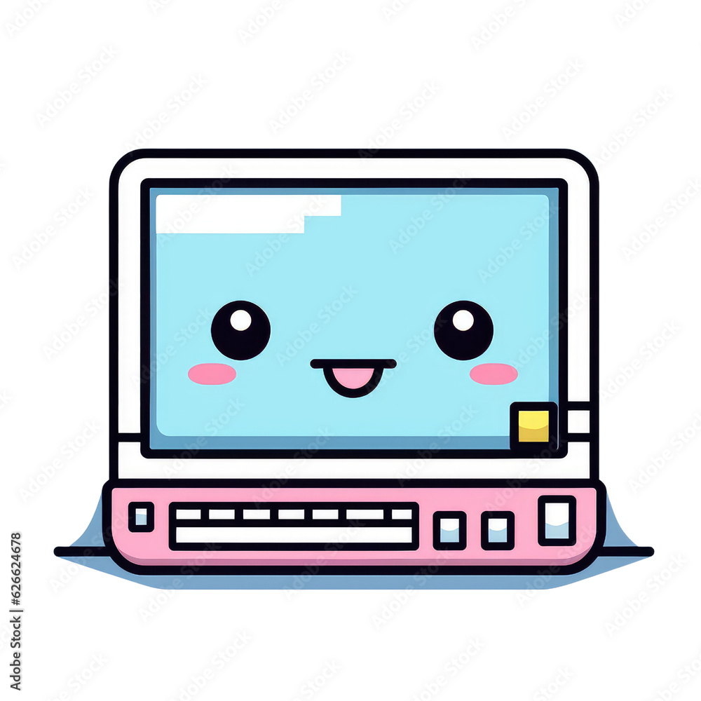 Computer cute laptop kawaii anime cartoon colorful Computer cute laptop kawaii anime cartoon colorful