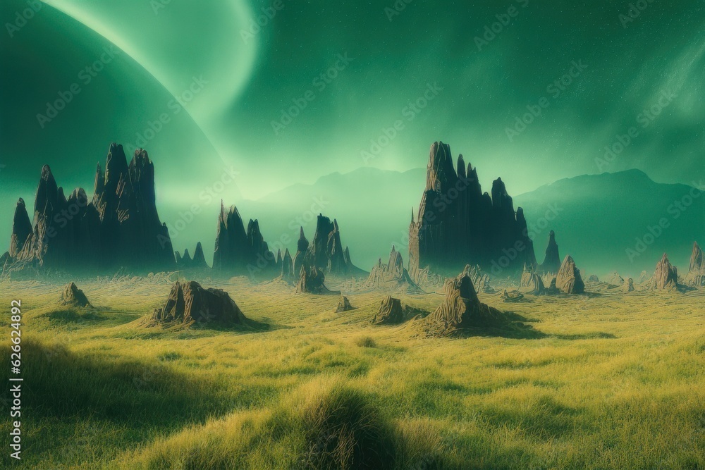 Strange fantasy alien landscape