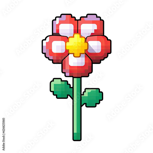 Pixel flowers art  cute beauty colorful 8 bit cartoon retro game style