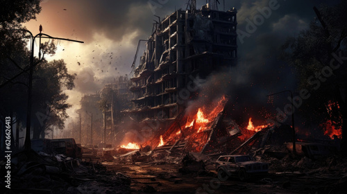 The city is under bombardment. War. Apocalypse.