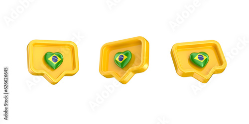 Photographie brazil flag in the like icon format in 3d realistic render