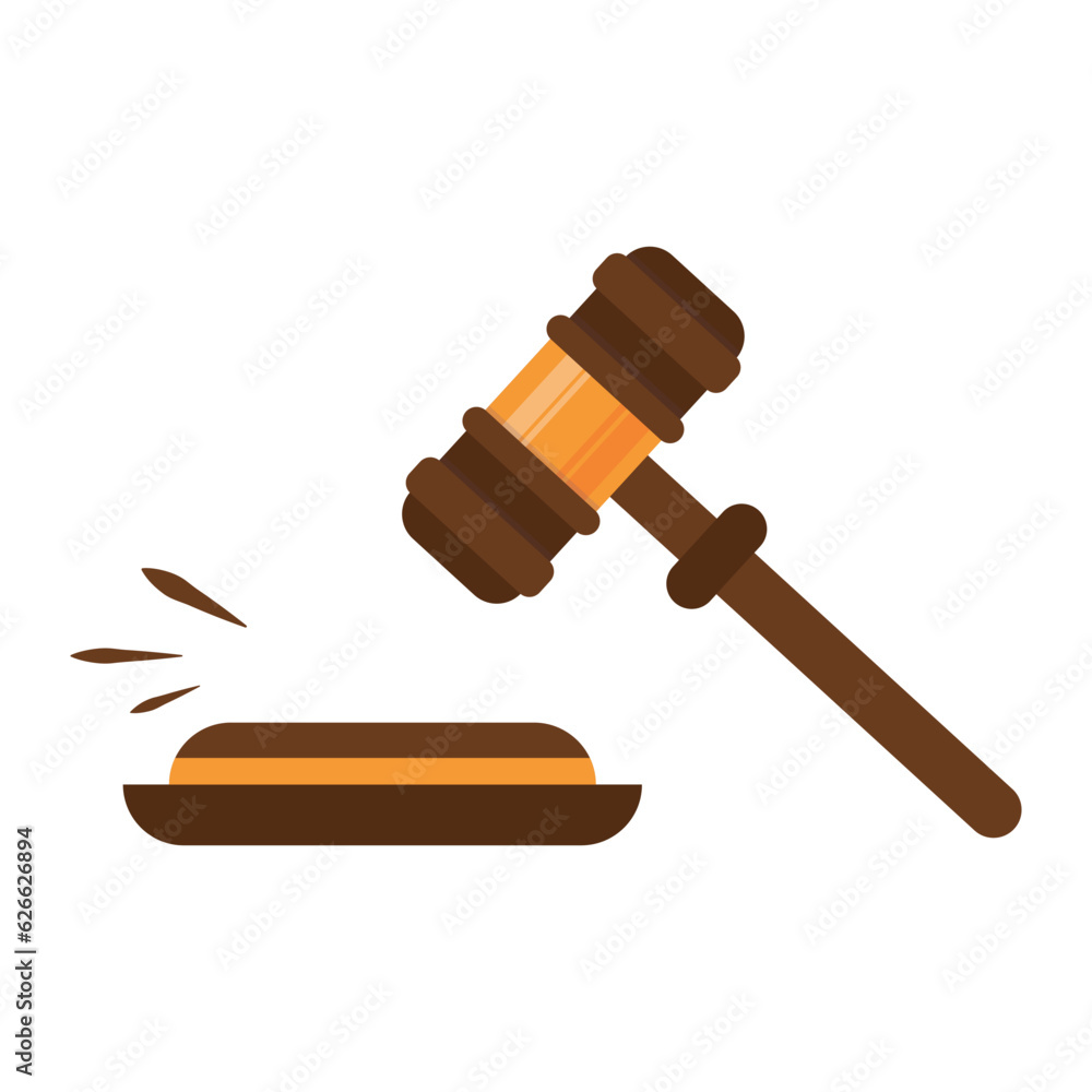 Judge Wood Hammer's auction, court. Ceremonial gavel of the chairman with a figured handle, for passing sentences and bills, court, justice, with a wooden stand. Isolated on a white background Judge Wood Hammer's auction, court. Ceremonial gavel of the chairman with a figured handle, for passing sentences and bills, court, justice, with a wooden stand. Isolated on a white background