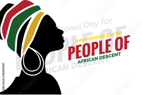 International Day for People of African Descent background template Holiday concept