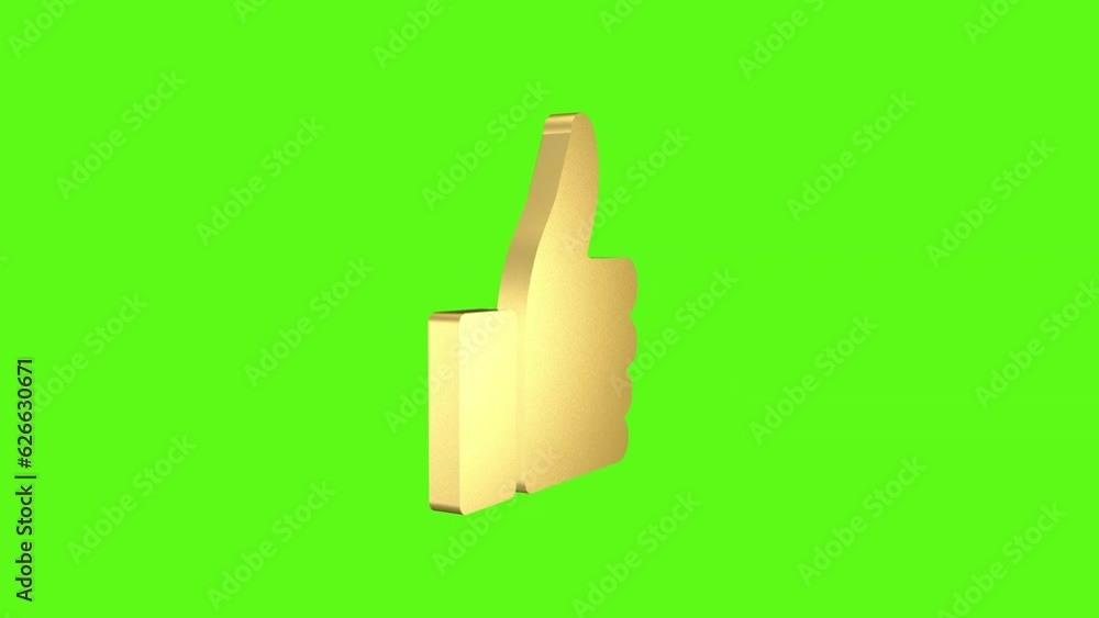 Golden Like icons animation on a green screen. Social networks, approval. 3D animation. Golden Like icons animation on a green screen. Social networks, approval. 3D animation.