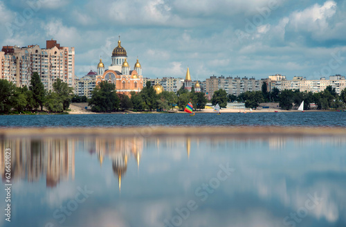 Summer Kyiv in reflection