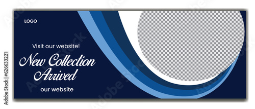flat design fashion show facebook cover template