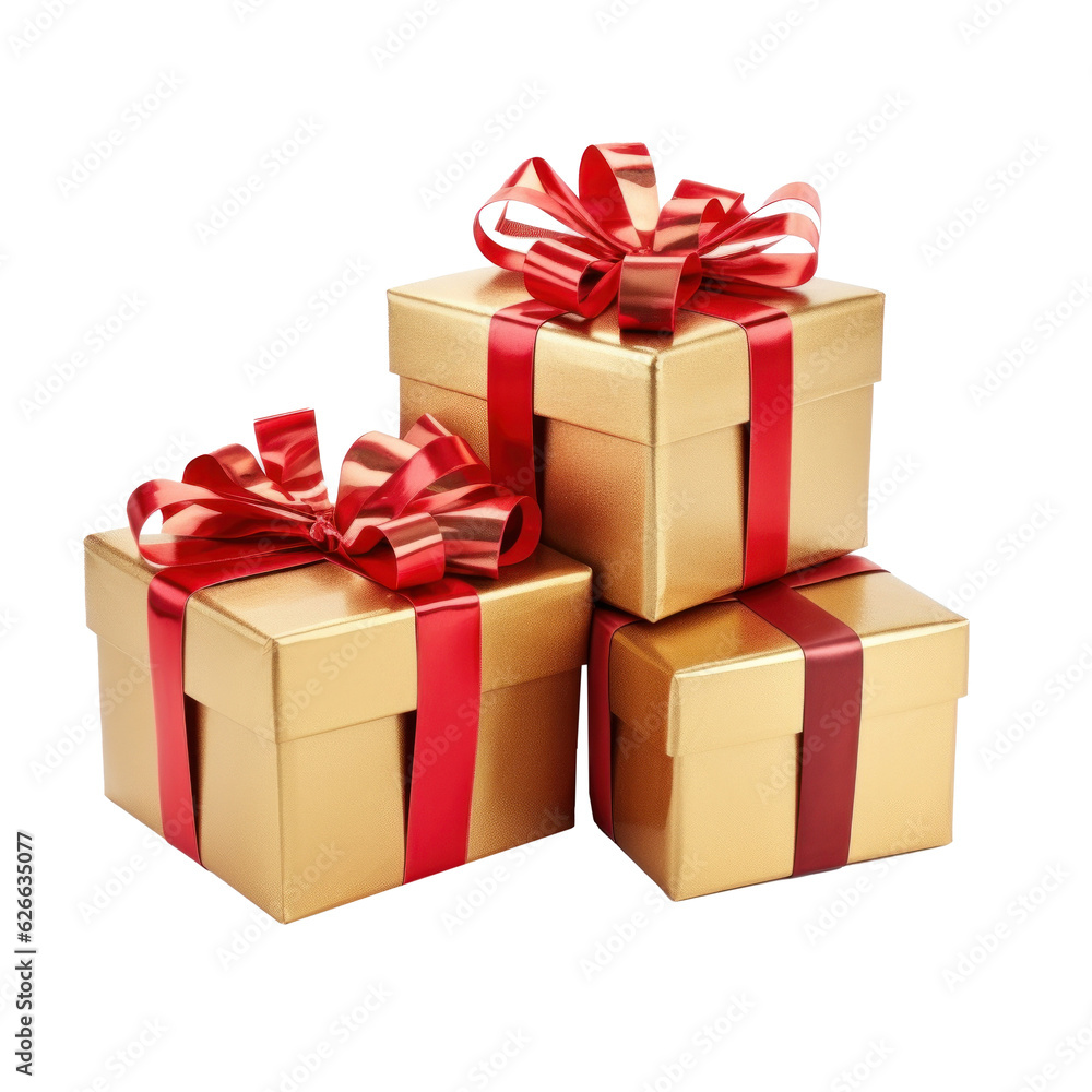 Fototapeta premium Christmas Gift boxes isolated.