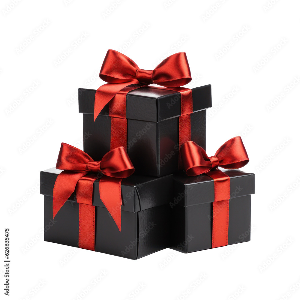Black gift boxes isolated. Black gift boxes isolated.