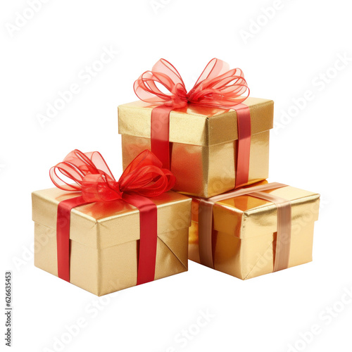 Christmas Gift boxes isolated.