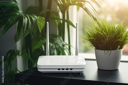 Obraz na płótnie WIFI router with plants.