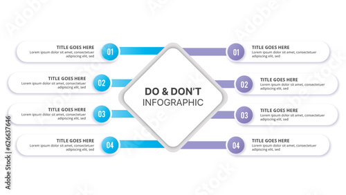 Process Workflow, Dos and Don'ts, Comparison Chart Infographic Template Design