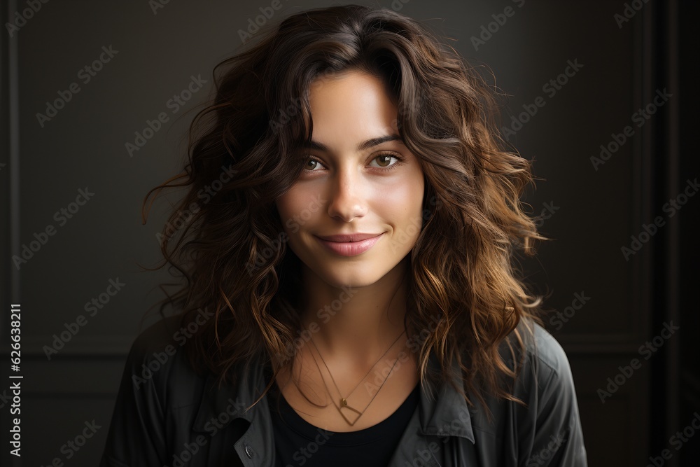 Fototapeta premium Smiling woman, generative ai
