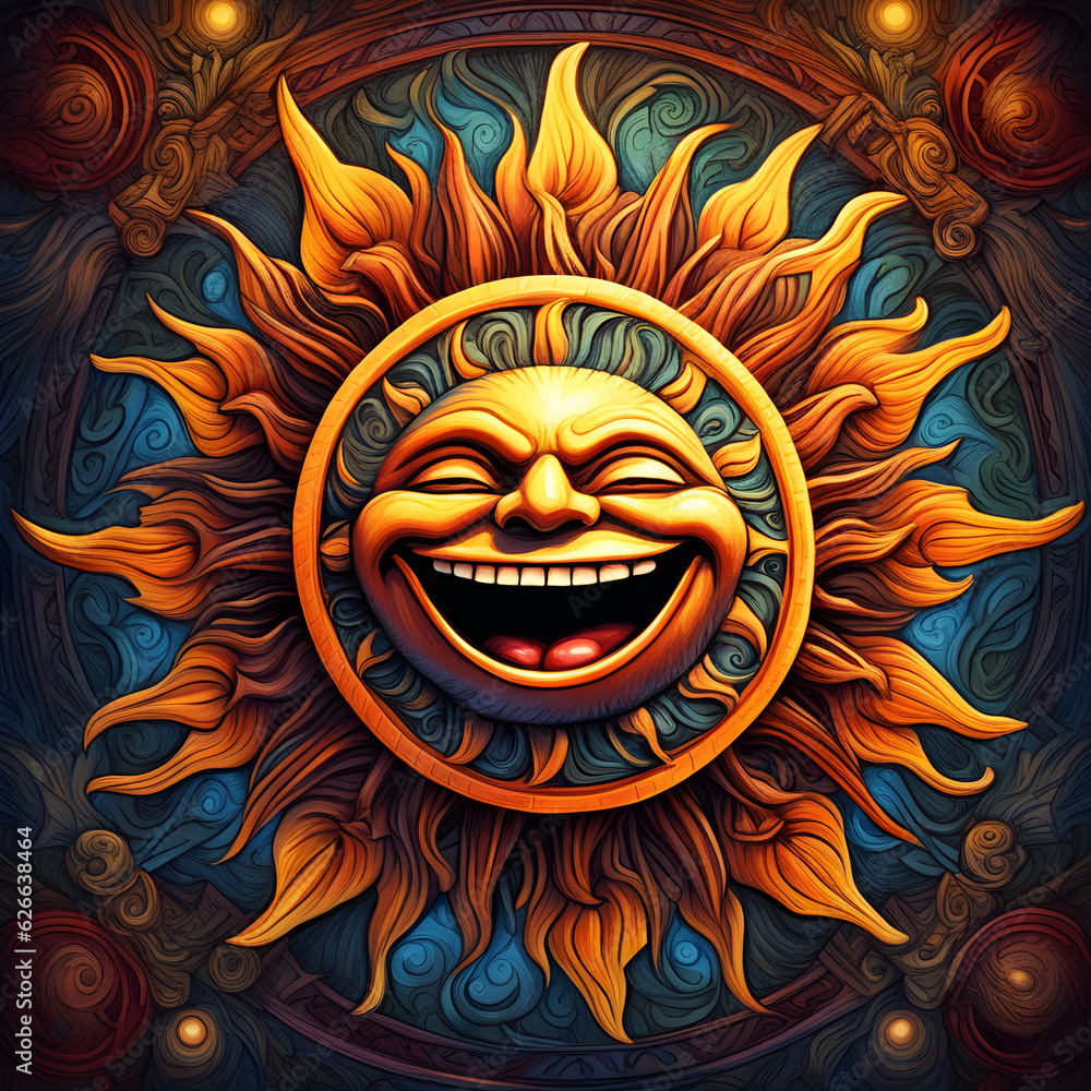 Fototapeta premium Smile Sun Good Emation in Tattoo Edition