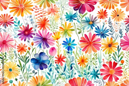 Wallpaper Mural seamless background with flowers Torontodigital.ca