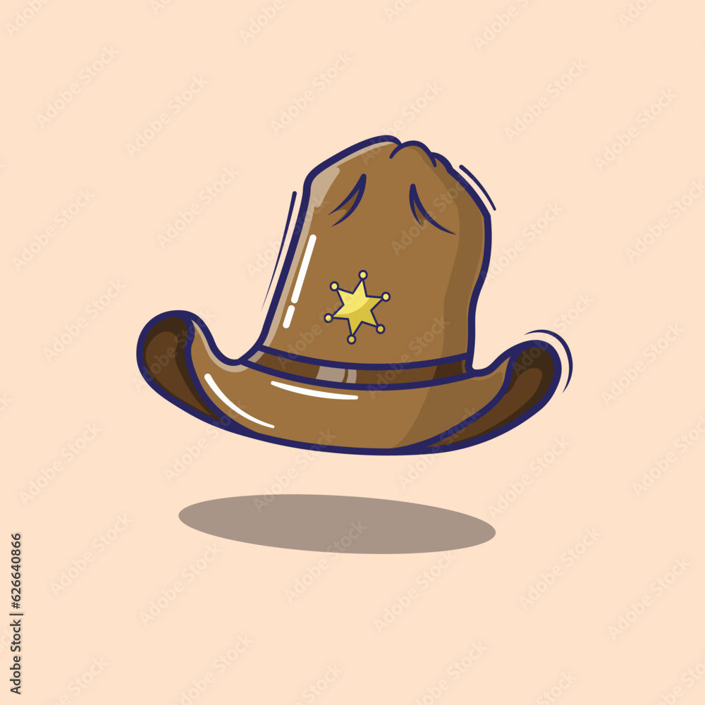 Free vector sheriff cap cartoon icon illustration Free vector sheriff cap cartoon icon illustration