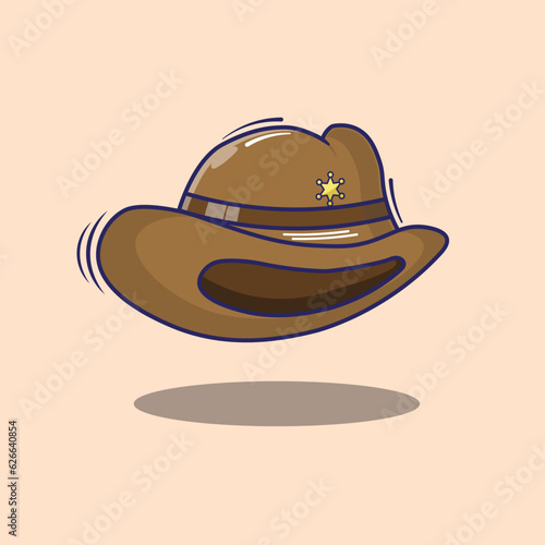 Cute vector of sheriff cap cartoon illustration