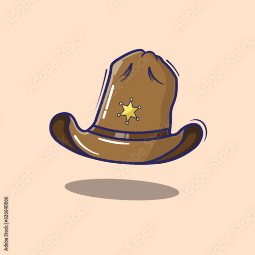 Free vector sheriff cap cartoon icon illustration