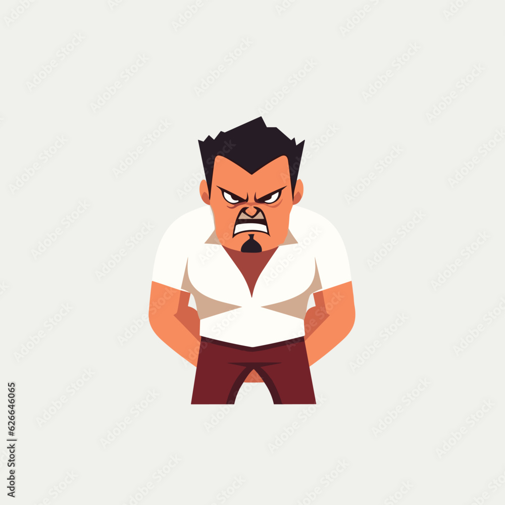 angry man vector flat minimalistic isolated illustration