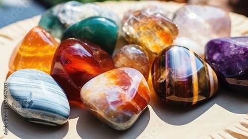 Healing reiki chakra chrystals therapy. Gemstones therapy for wellbeing, meditation, destress, relaxation, metaphysical, spiritual practices