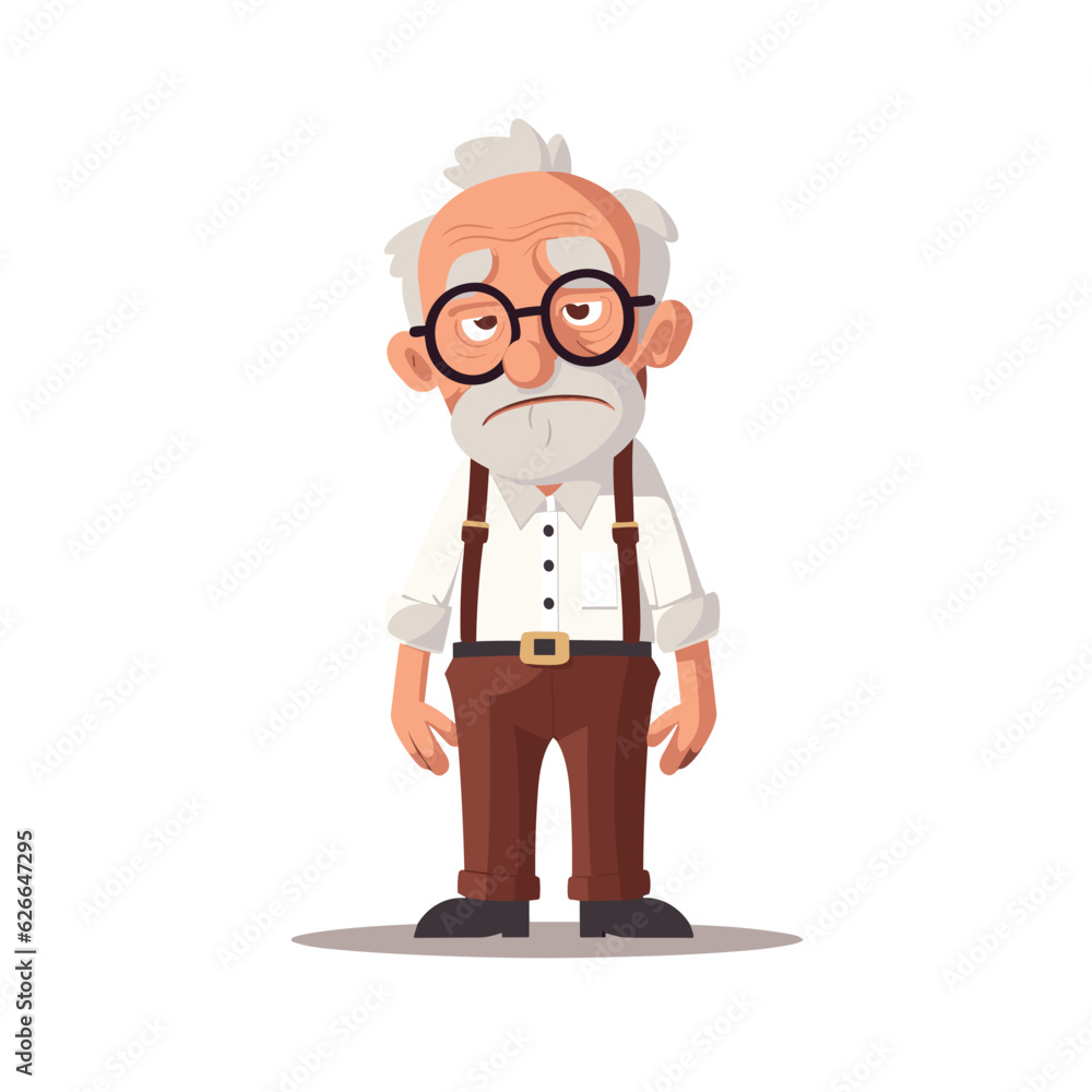 sad old man vector flat minimalistic isolated illustration sad old man vector flat minimalistic isolated illustration