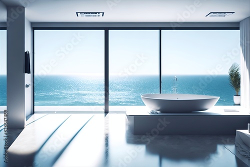 Modern bathroom concept. AI generated illustration