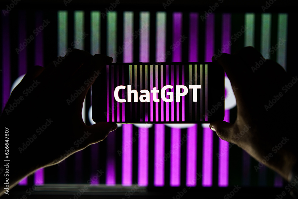 OpenAI ChatGPT logo on screen Stock Photo | Adobe Stock