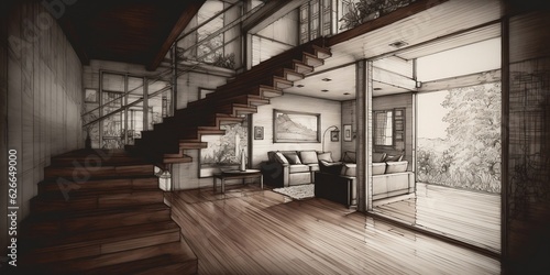 Interior house blueprint illustration