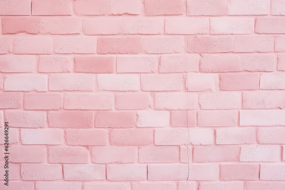 Fototapeta premium Pastel pink brick background wall texture.pink red brickwall with light paint backdrop wallpaper for woman concept 