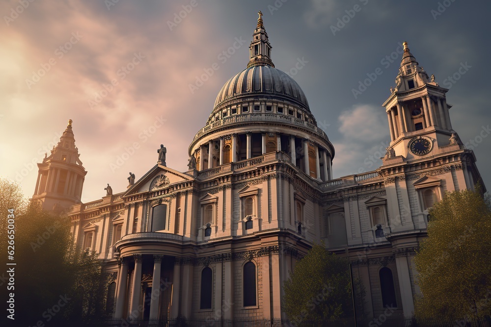 Naklejka premium church and architecture, religion and building, cathedral, generative artificial intelligence