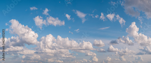 blue sky background with tiny clouds panorama © Aleksandr Matveev
