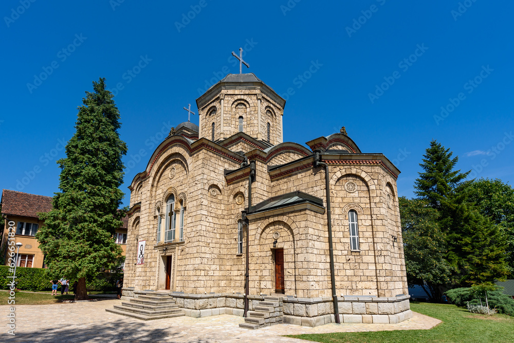 Banja Koviljaca, Serbia - July 12, 2023: Church of Saints Peter and Paul in Banja Koviljaca, Serbia.